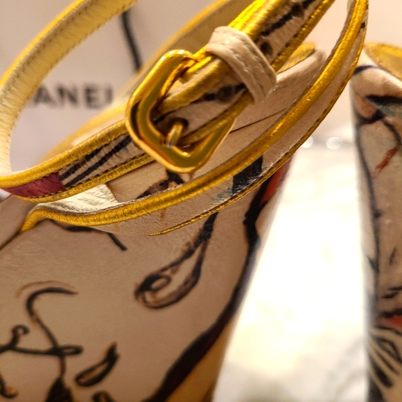 Prada Cervo Lux Print Wedge Sandals - Fairy Runway - Picture 7 of 13